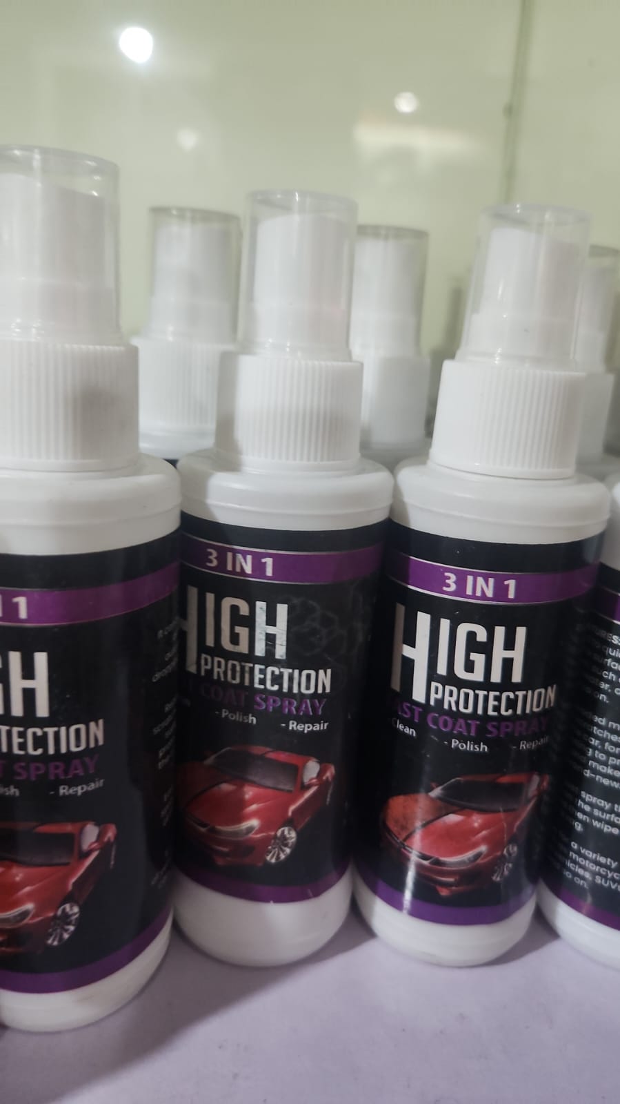 3 In 1 High Protection Quick Car Coating Spray, Ceramic Car Coating Spray Crystal Coating For Car - Quantity 100ml