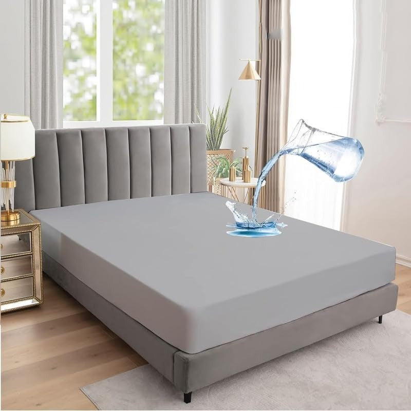 King Size Waterproof Mattress Cover | Breathable, Soft, Noiseless, And Dustproof Protection For Ultimate Bed Comfort And Hygiene (Random Color)