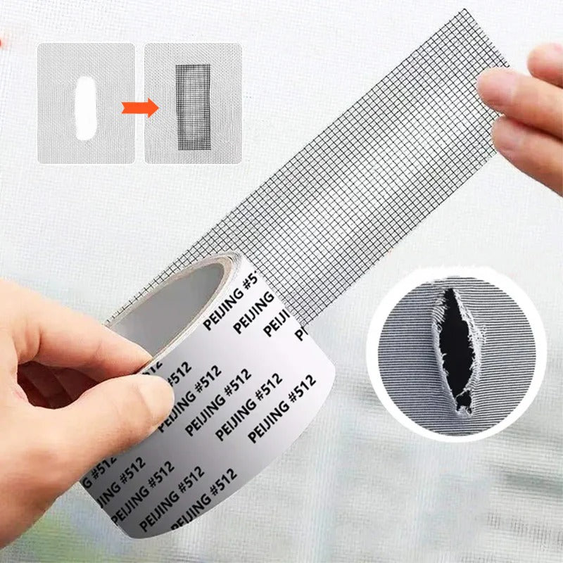 Waterproof Self Adhesive Window Screen Repair Tape Anti Insect Mesh Patch Strong Adhesive 2M Length