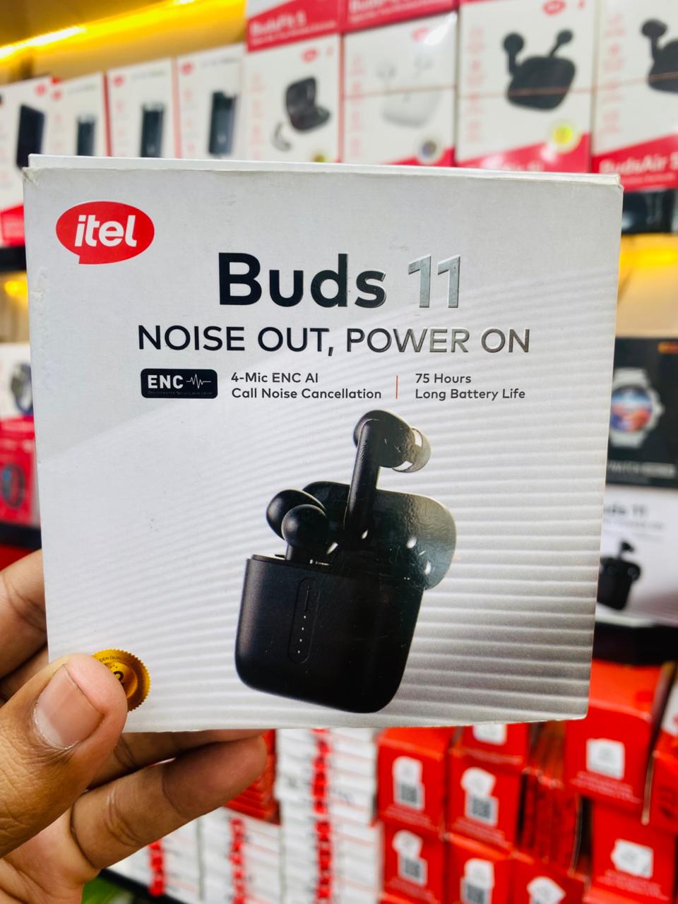 Itel Buds AcePro True Wireless Earbuds – 75 Hours Total Playback, 4-Mic ENC AI Noise Cancellation, and Super Bass