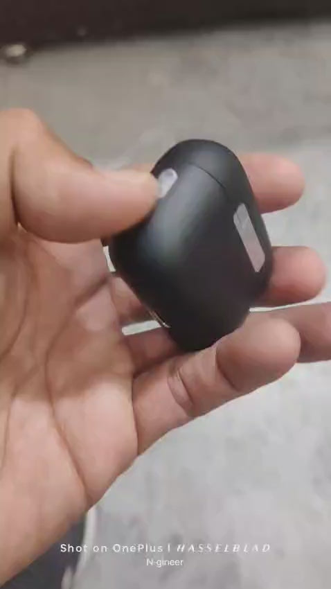 A9 Pro Earbuds With Anc Technology Sleek Matte Black Design Led Indicator Built In Screen And Clear Sound Quality - Black & White
